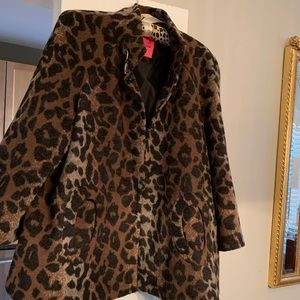 Betsey Johnson Animal Leopard Swing Coat 1X